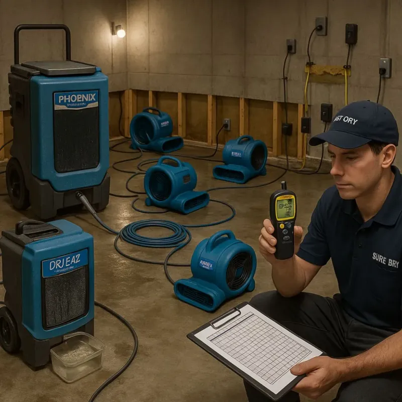 Structural Drying and Dehumidification process in Gilbertsville, PA